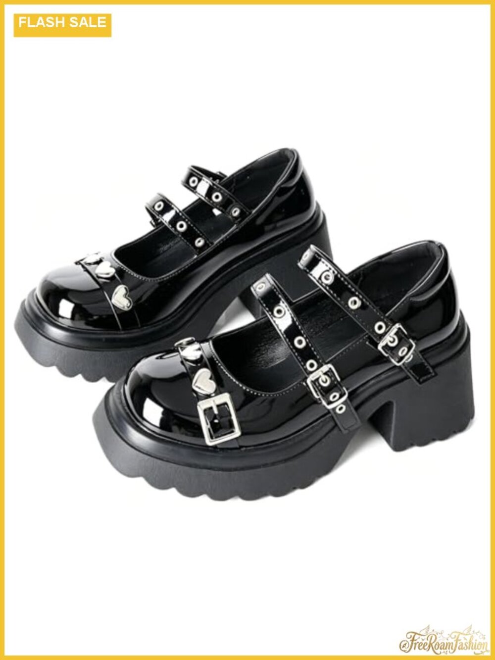 Platform Mary Janes Chunky Buckle Strap Goth Cosplay Pumps